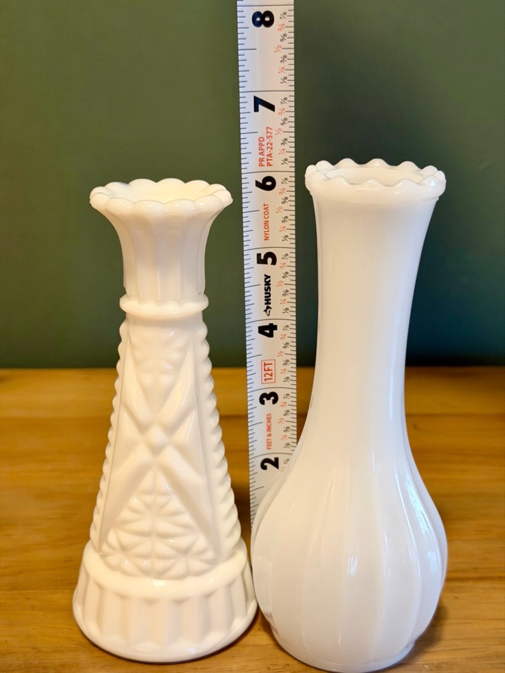 Vintage Milk Glass Lot Vases + Goblets Hobnail Grapes Wedding Decor - Picture 14 of 15